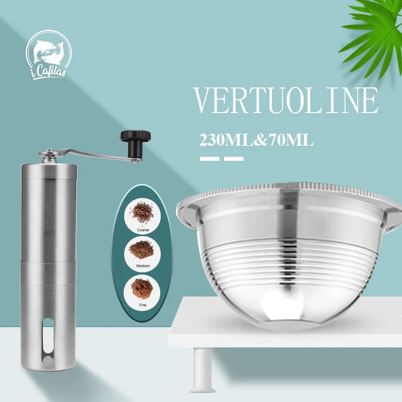 Многоразовая большая чашка ICafilasVVIP из нержавеющей стали для кофе Nespresso Vertuo