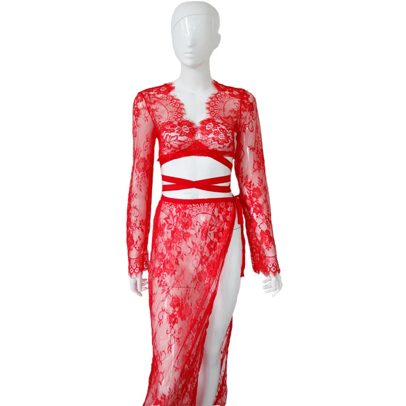 Long Sleepshirts Fashion Gowns Lace Sexy Sleepwear Lingerie Plus Size Nightgown Night Dress Womens Clothing Big size For Sex | Женская