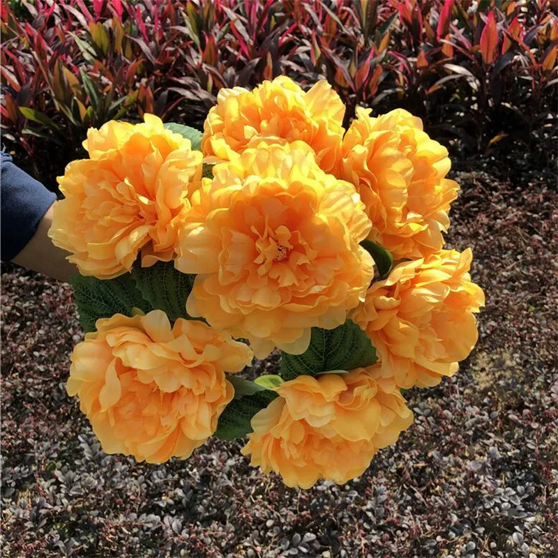 

8Pcs Fake French Peony (7 heads/piece) 15.75" Length Simulation Melaleuca Peonia for Wedding Home Decorative Artificial Flowers