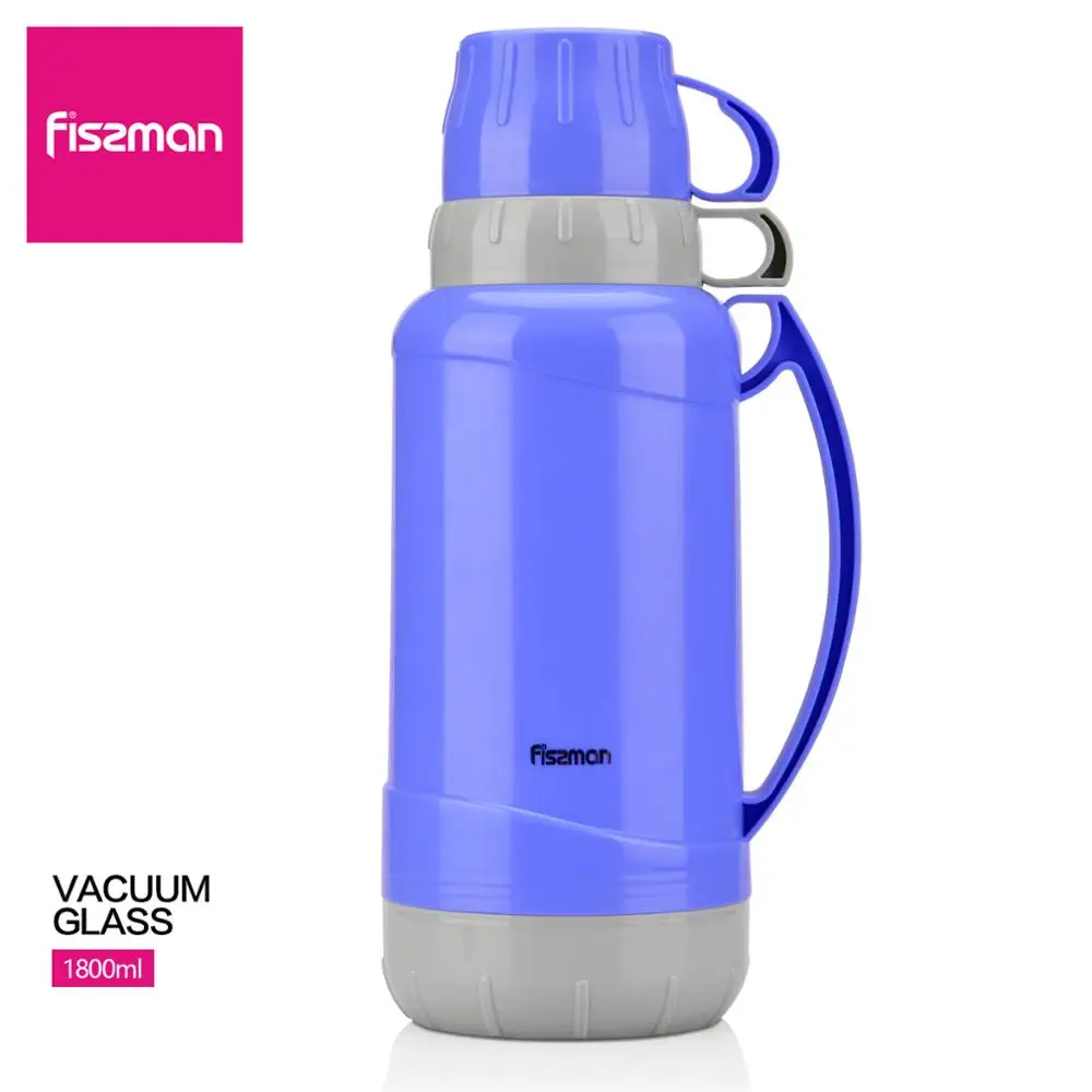 Fussman 1800 мл вакуумная стеклянная бутылка с двойными чашками дизайн Королевский Синий Термос кухонные аксессуары