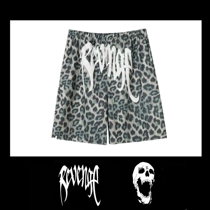 

XXXtentacion Revenge Shorts Men Foam printing Leopard Pattern Shorts Inside Tag Breeches woman shorts