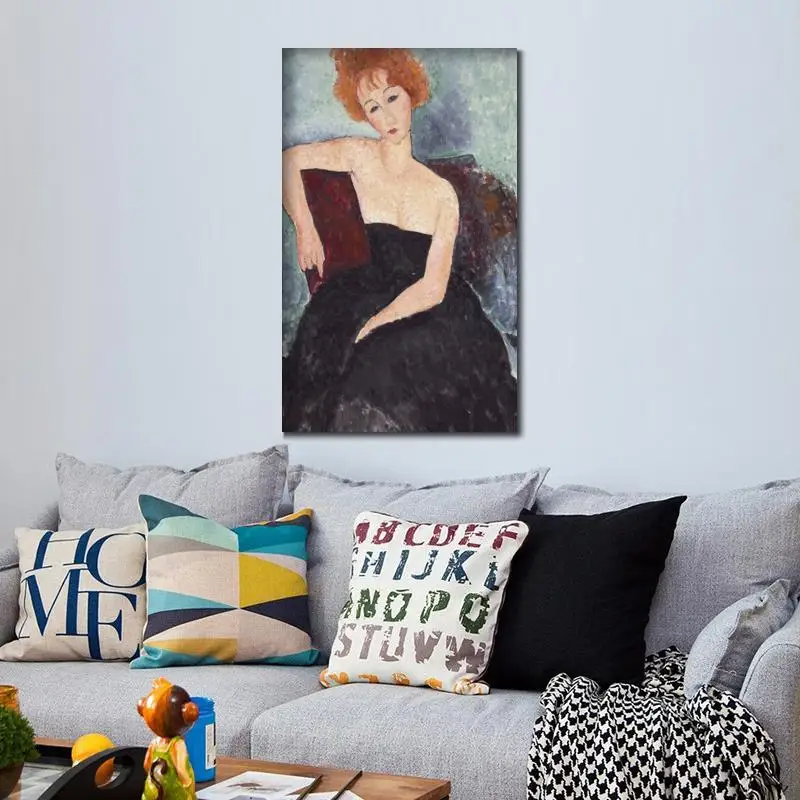 Настенное искусство абстрактная картина маслом фигурка женщины с красной