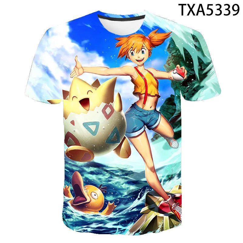 

2021 Summer 3d Printing Cartoon Anime Male T-shirt Boy Girl Children Fashion Casual Cool Short Sleeve Top