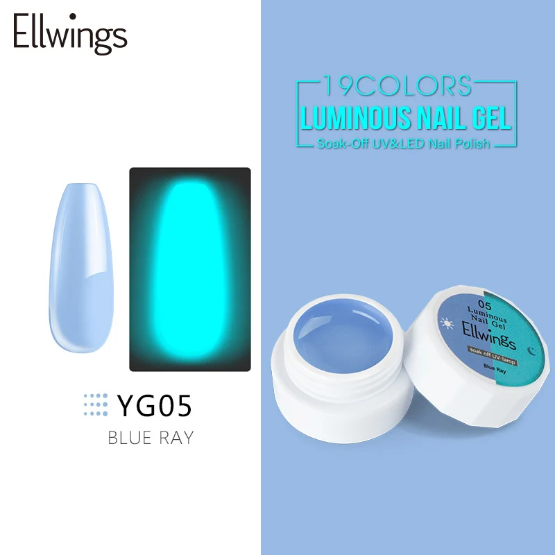 Ellwings светящийся в темноте флуоресцентный неоновый светящийся УФ-гель для ногтей 39 цветов замачивающийся Гель-лак освещение в ночное время Гель-лак для ногтей - Цвет: 1PCS YG05