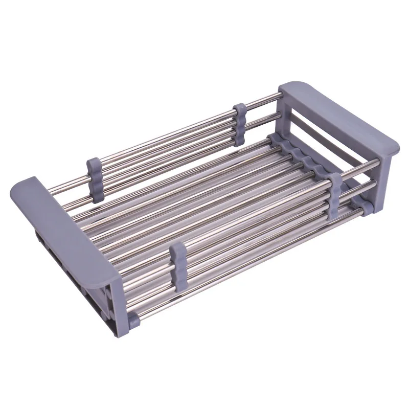 

Adjustable Dish Drainer Sink Drain Basket Washing Vegetable Fruit Plastic Drying Rack Kitchen Accessories Organizer Sink Drain
