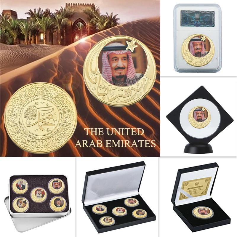 WR Leader of The Дубай UAE позолоченные Коллекционные монеты оригинальный набор монет с