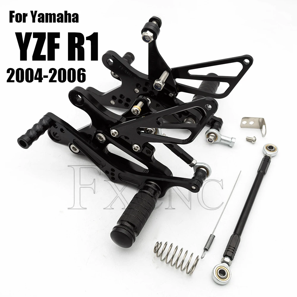 

Для Yamaha YZFR1 YZF-R1 YZF R1 2004-2006 ЧПУ Motorlcycle Регулируемая Rearset подножек сзади Комплект Педали аксессуары