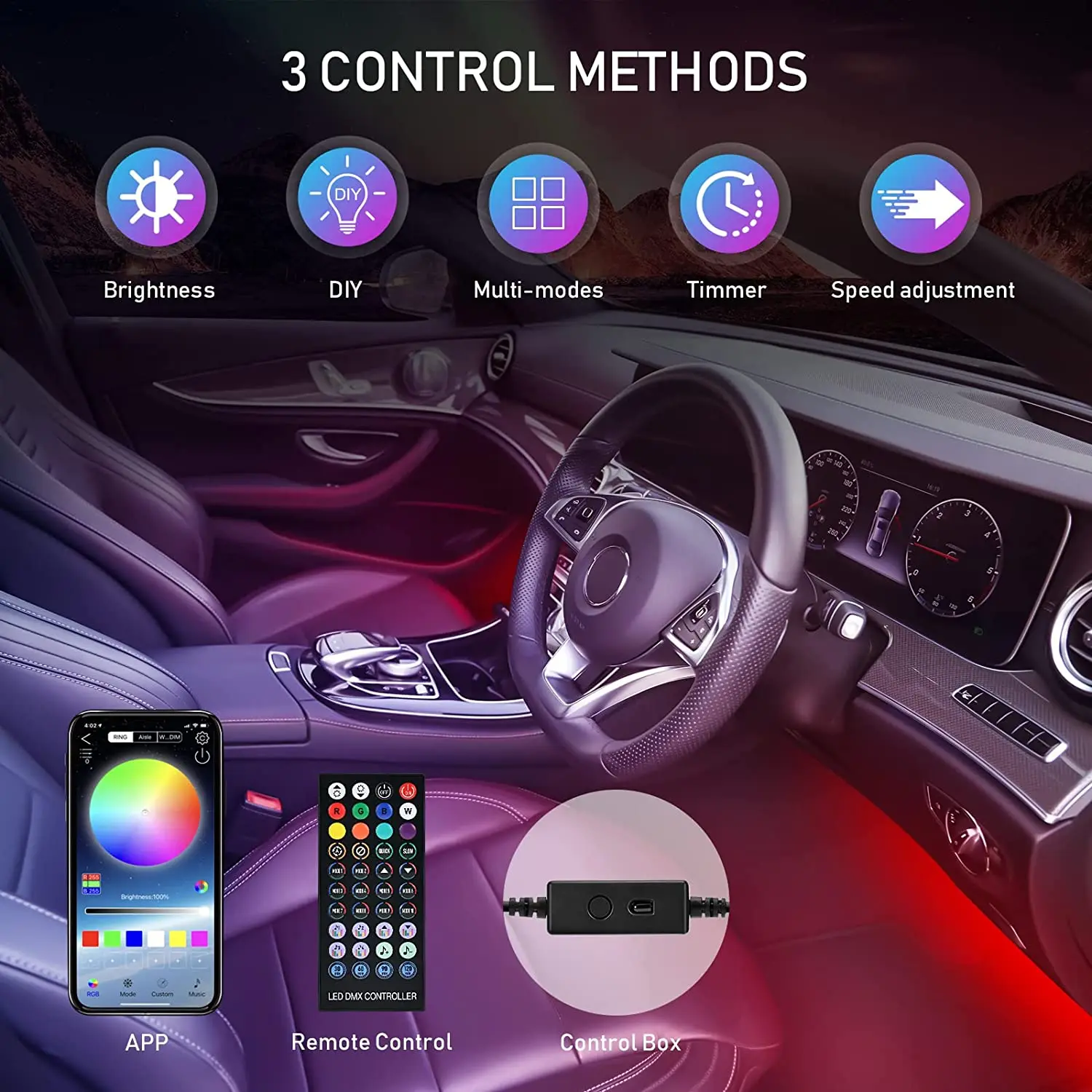 Продажа Niscarda автомобильный интерьерный окружающий светильник неоновая Светодиодная лента освещение в ногах светильник S с USB дистанционным управл...