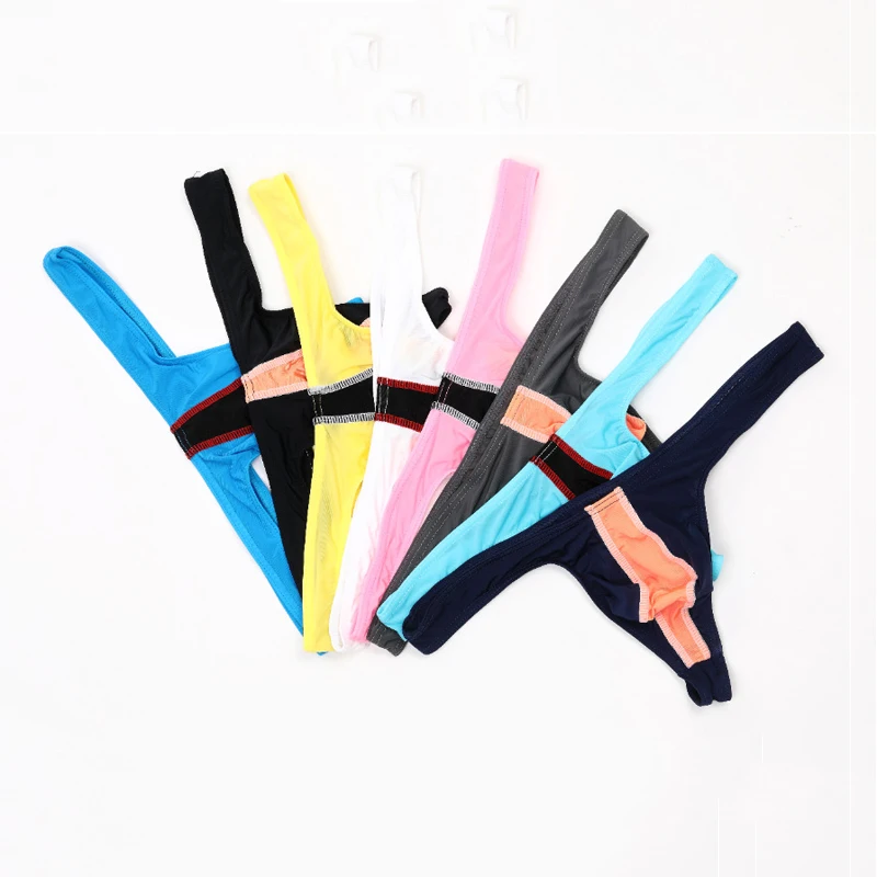 Стринги мужские из вискозы с низкой посадкой пикантное нижнее белье для геев