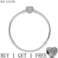 925 sterling high quality authentic silver color snake chain fine bracelet fit european charm bracelet for women jewelry making