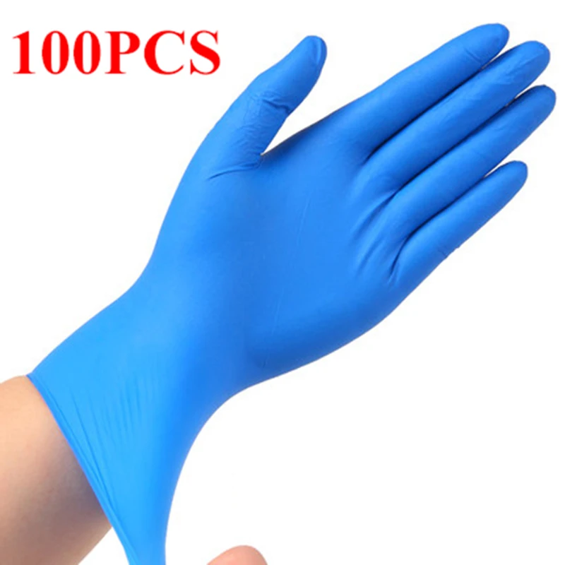 

100Pcs Household Cleaning Gloves Anti-Static Nitrile Disposable Gloves Wear-Resistant Durable Rubber Latex Food