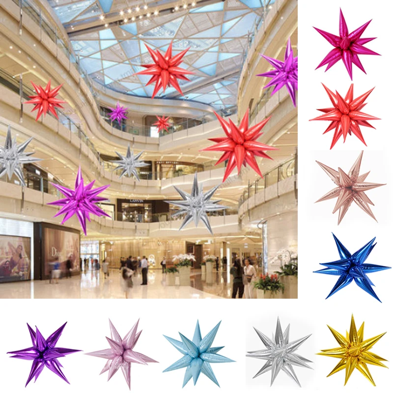 12 шт./лот воздушный шарик из фольги в форме взрывающиеся звезды клипсы для