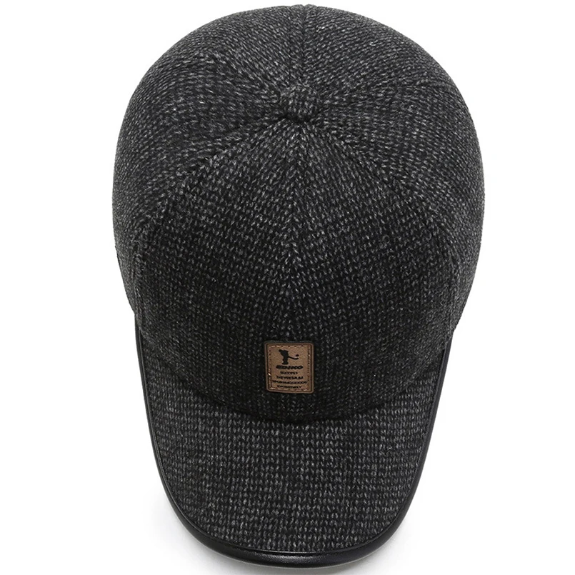 Новая зимняя Кепка Мужская бейсболка мужская повседневная шапка в клетку для