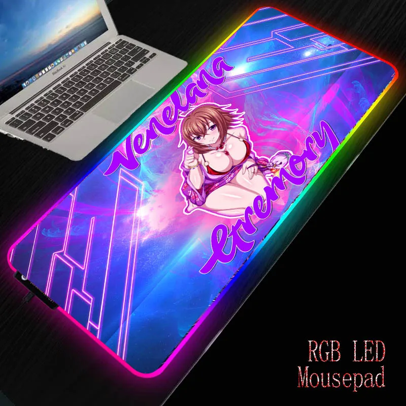 

Большой игровой коврик для мыши для старшеклассниц DxD с аниме, RGB, 900x40, 0/350X60, 0 мм, светодиодный светильник для мыши, игровой коврик для компьют...