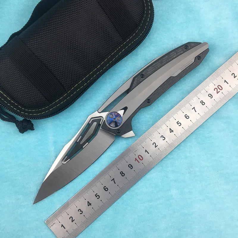 LEMIFSHE ZT0999 Флиппер складной нож M390 лезвие титановый сплав+ рычаг CF открытый кемпинг кухонный Фруктовый Нож EDC инструмент