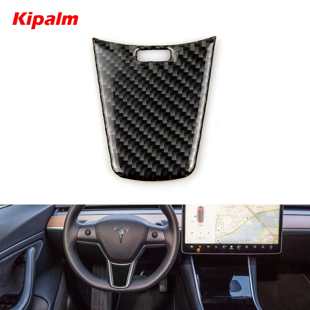 

Kipalm Steering Wheel Carbon Fiber Sticker for Tesla Model 3 Accessories Tesla Model 3 Interior Decor Accessories