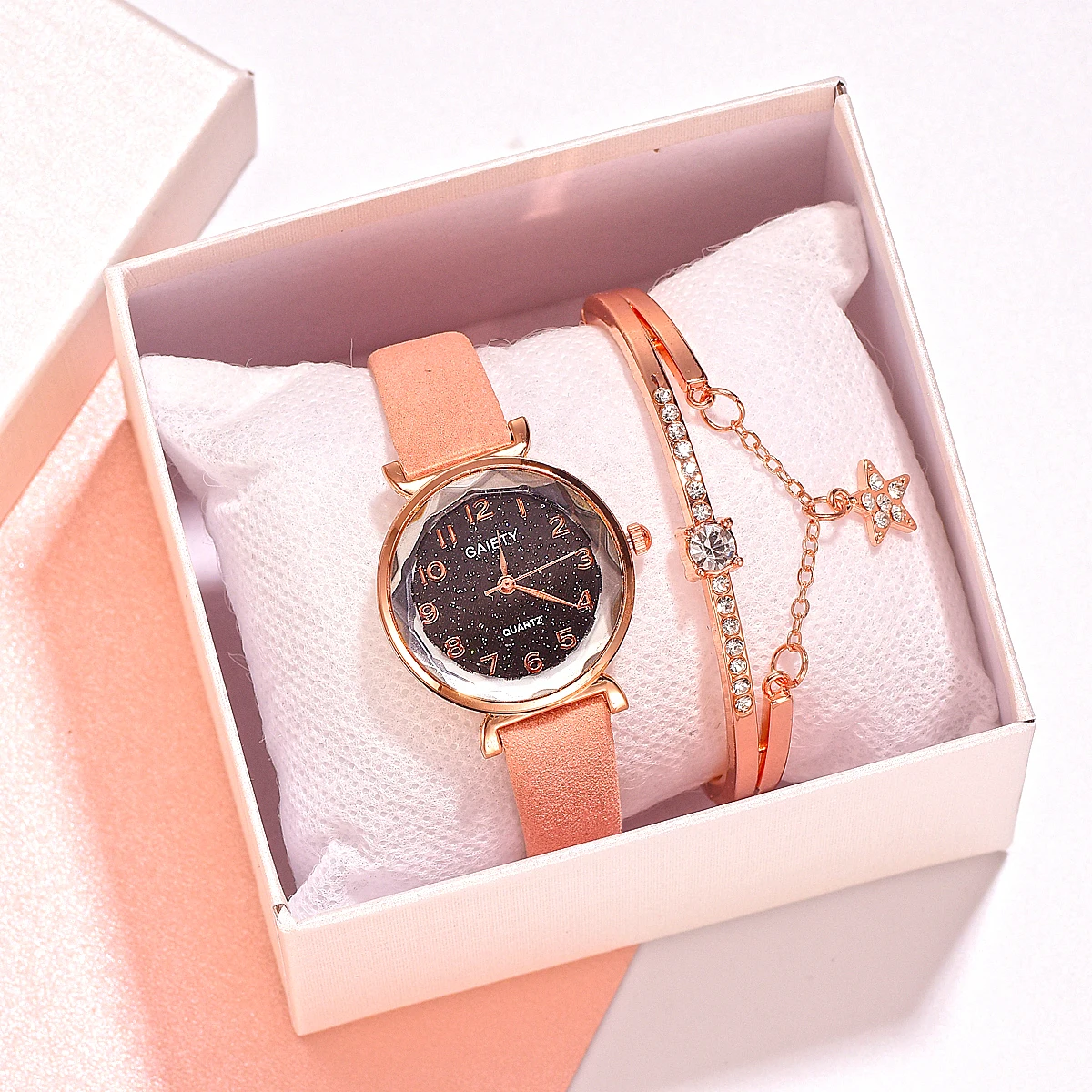 Роскошные Брендовые женские часы со звездами Простые ретро кожаные кварцевые