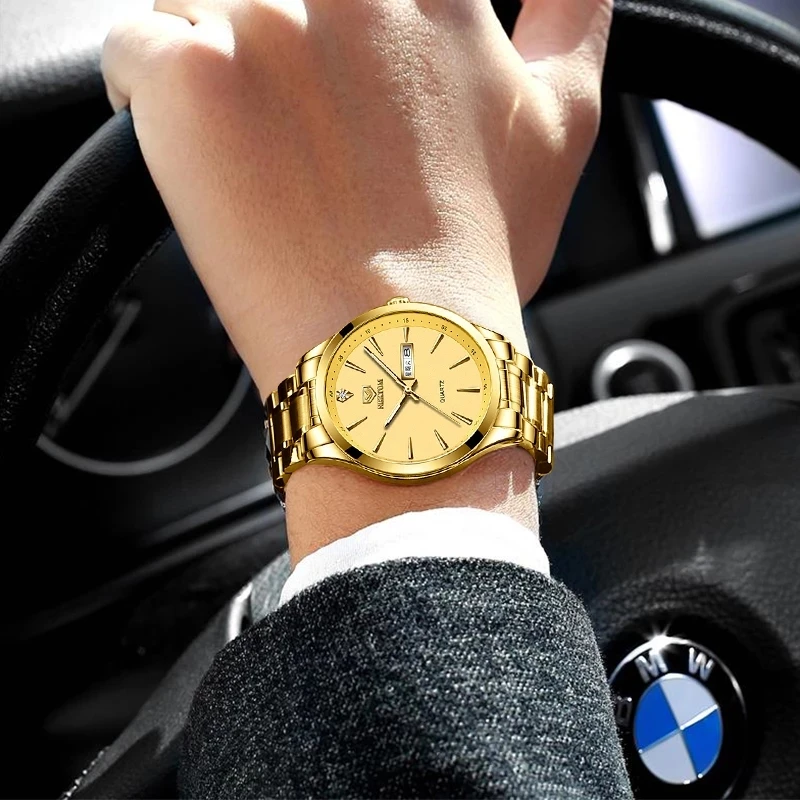 

NEKTOM 8219 Marke Mnner Uhr Klassische Goldene mnner Quarz Armbanduhr Edelstahl Mnnlich Business Kleid Uhr Geschenk