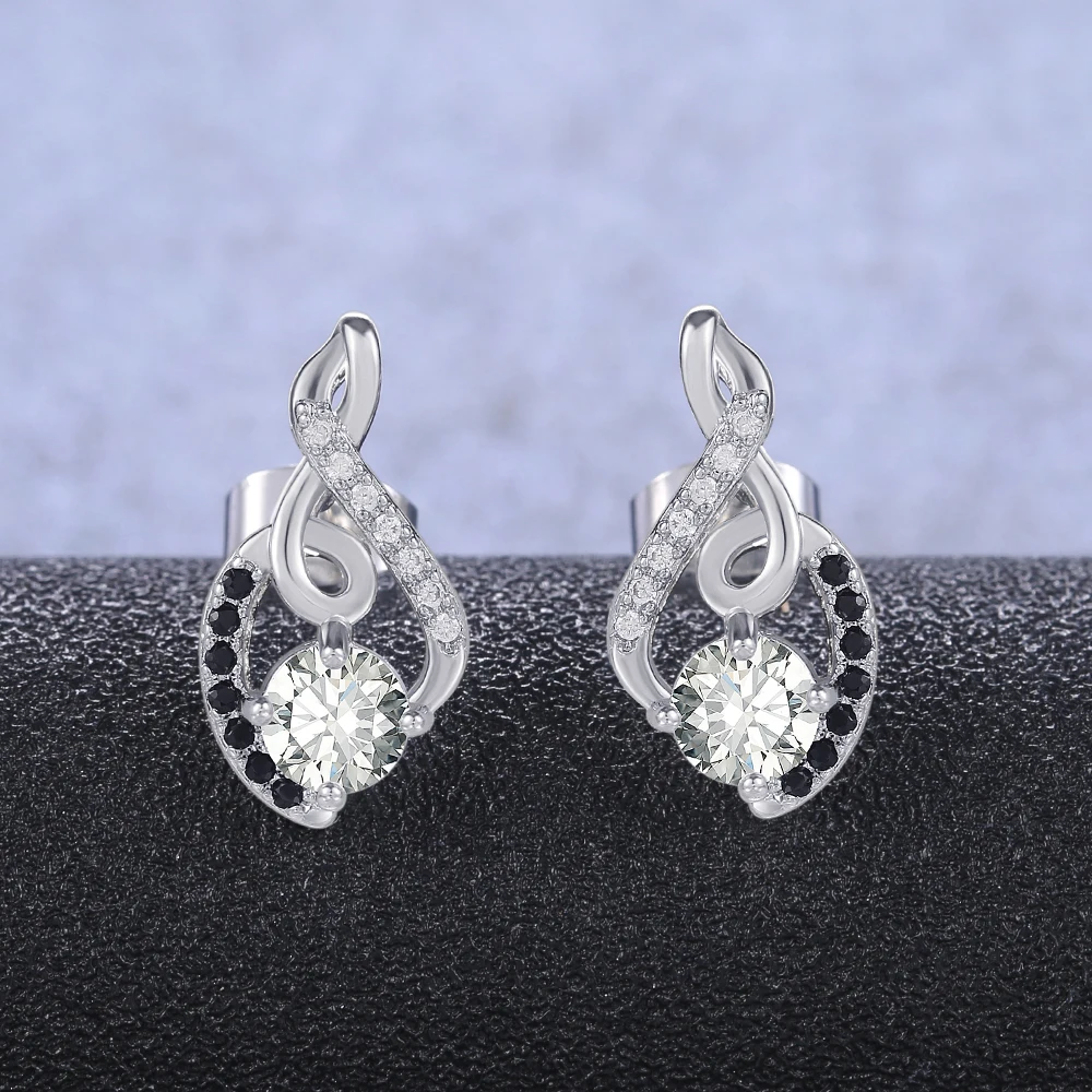Huitan нежный Тип 8 серьги-гвоздики в форме снежного серьги с белыми и черными CZ