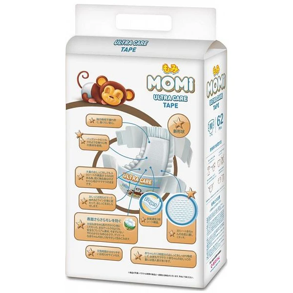 Подгузники Momi Ultra Care M (6-11кг) 62шт.