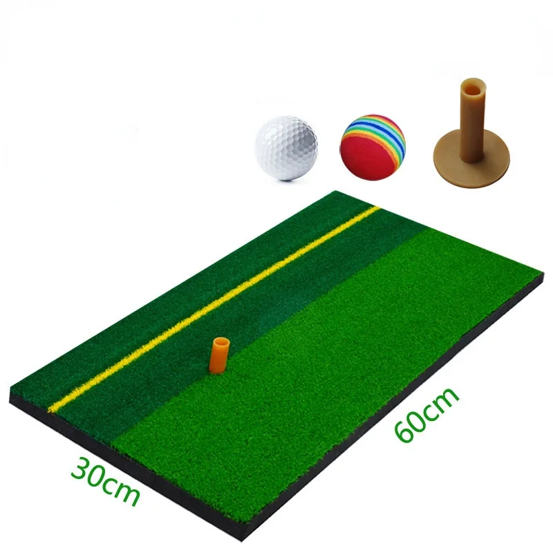 Golf Exercise Mat Training Hitting Grass Pad with Ball Backyard Indoor Practice Aids Rubber Tee Holder Fitness Sports Supplies