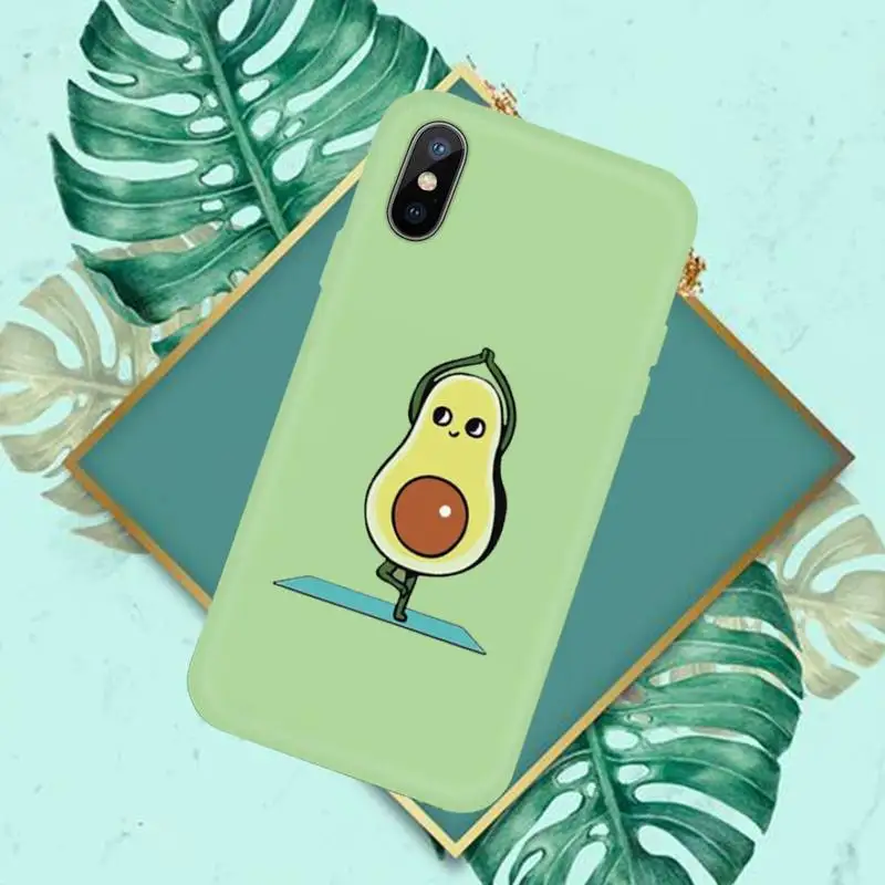 

Green Avocado Phone Case Candy Color for iPhone 11 12 mini pro XS MAX 8 7 6 6S Plus X SE 2020 XR