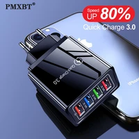 qc 3 0 quick charge 4 ports usb charger 3 1a fast charging phone charge adapter euus wall charger for iphone 12 samsung huawei