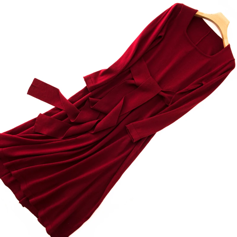 Septass свитер платье для женщин с высоким плотно облегающим шею воротником в