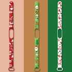 Рождественские украшения 2022 новый год ремешок для Xiaomi Mi band 6 5 4 браслет Лось мультяшный смарт-браслет для Mi band 3 браслет