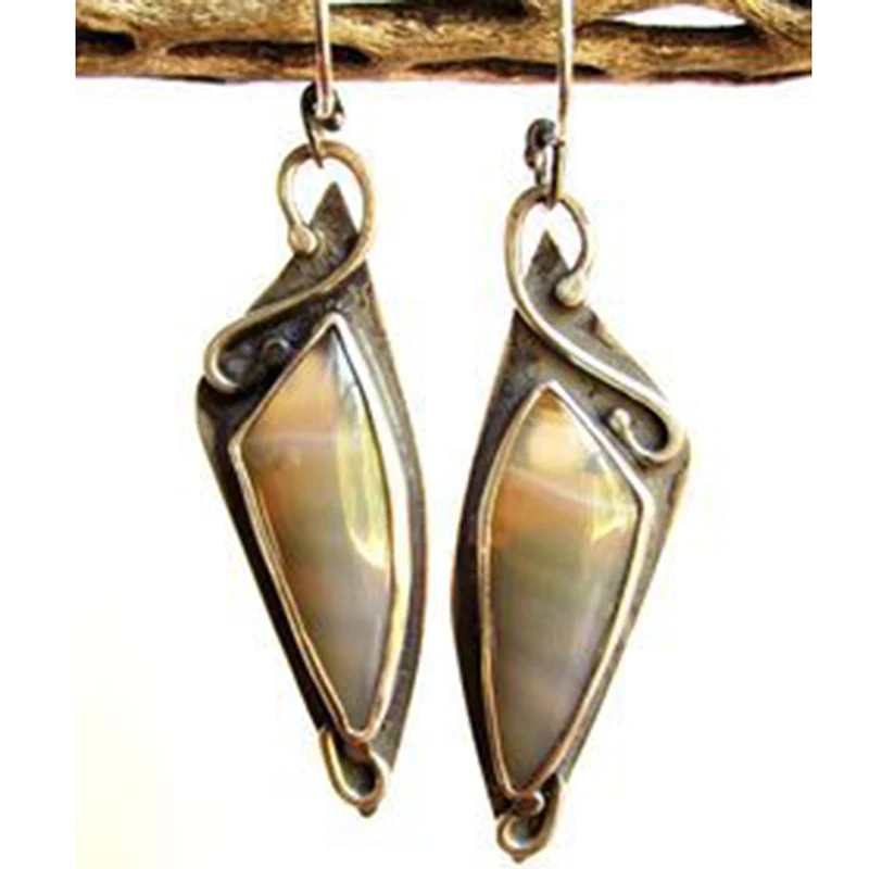 Tisonliz винтажные серебряные висячие серьги в виде ракушки для женщин