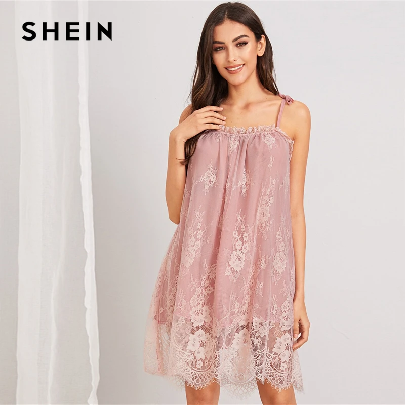 SHEIN изготовленный на заказ печатание полного цвета ресниц цветочные кружева платье на бретельках Детское Белье для сна Для женщин, одежда для сна, Осенние вязаные бретельки элегантное нижнее белье без рукавов, одежда для сна