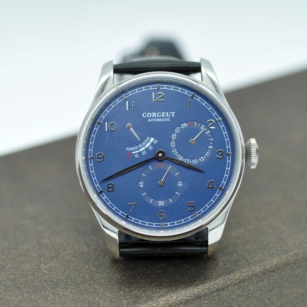 Corgeut 2020 Новые Мужские автоматические механические стальные чехол с синим