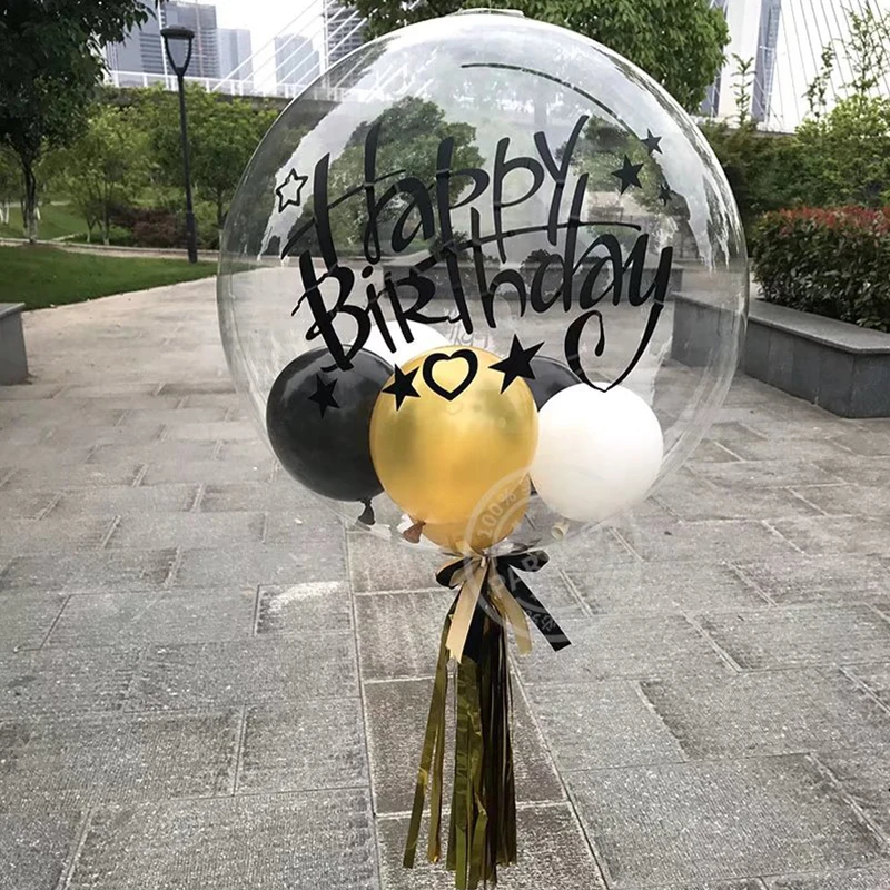 14 шт./компл. 18 дюймов прозрачные Пузырьковые Шары гелиевые Bobo Globos стикеры "День