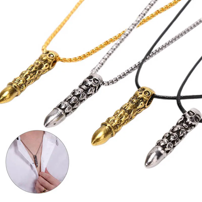 Ожерелье из нержавеющей стали с черепом и пулей дизайнерское ожерелье в стиле