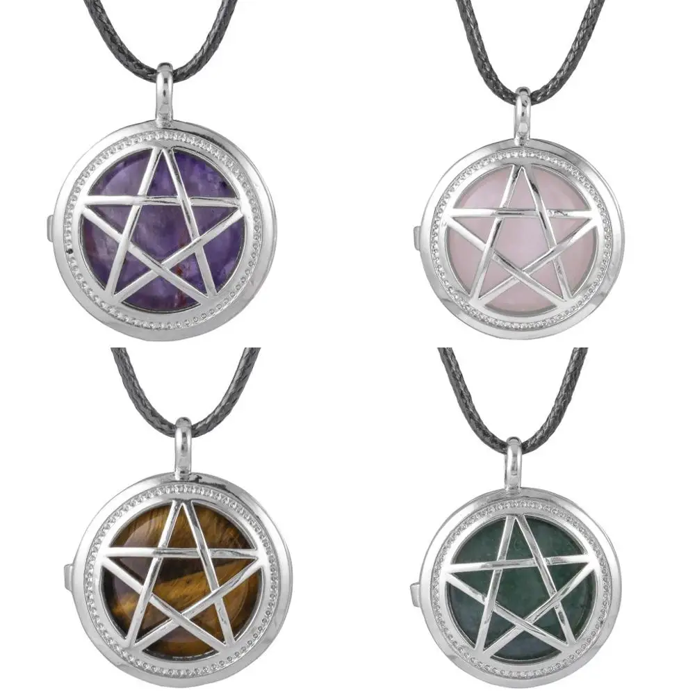 SUNYIK исцеляющий Кристалл женский кулон Подвеска Ожерелье полая пентаграмма с