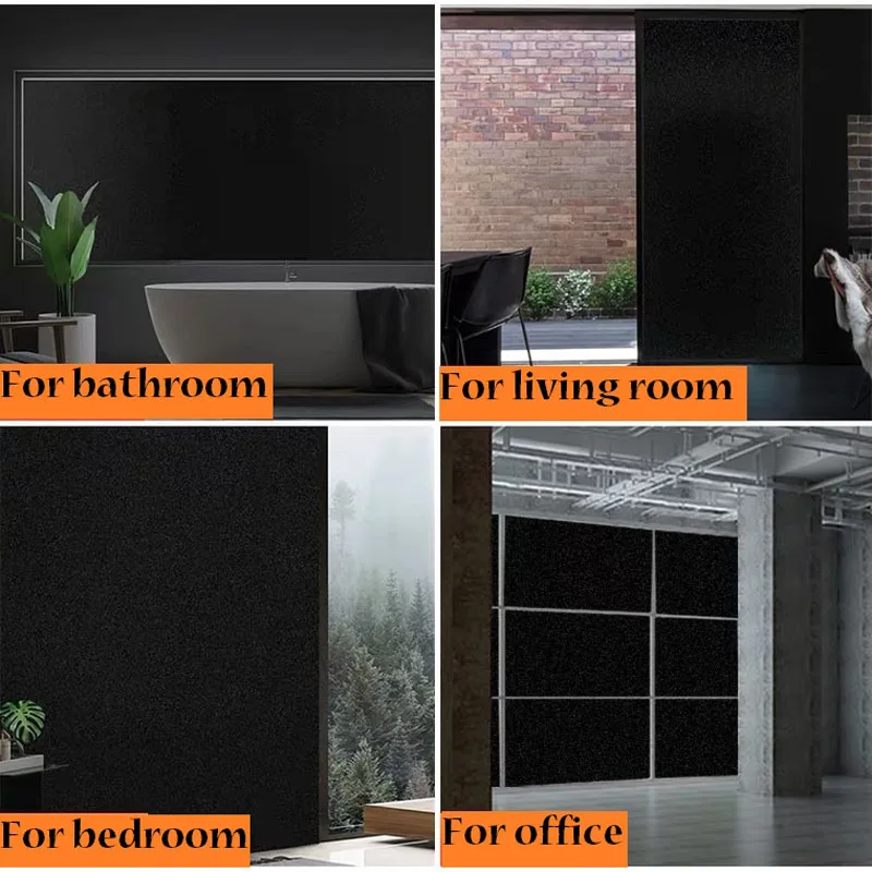 Черные непрозрачные оконные пленки статическое электричество липкие без клея