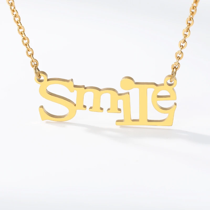 Ожерелье в форме смайлика с буквенным принтом рождественские подарки на каждый