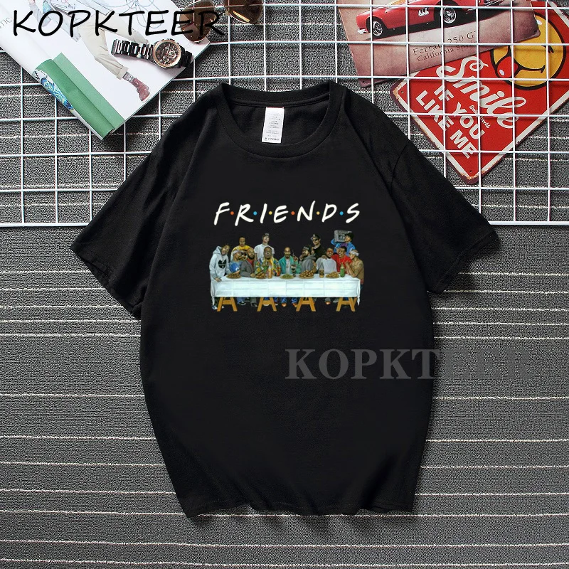 

Футболка Rap Legend с надписью Friends, Винтажная футболка в стиле хип-хоп для мужчин и женщин, летняя уличная одежда, хлопковые футболки в стиле хип-...