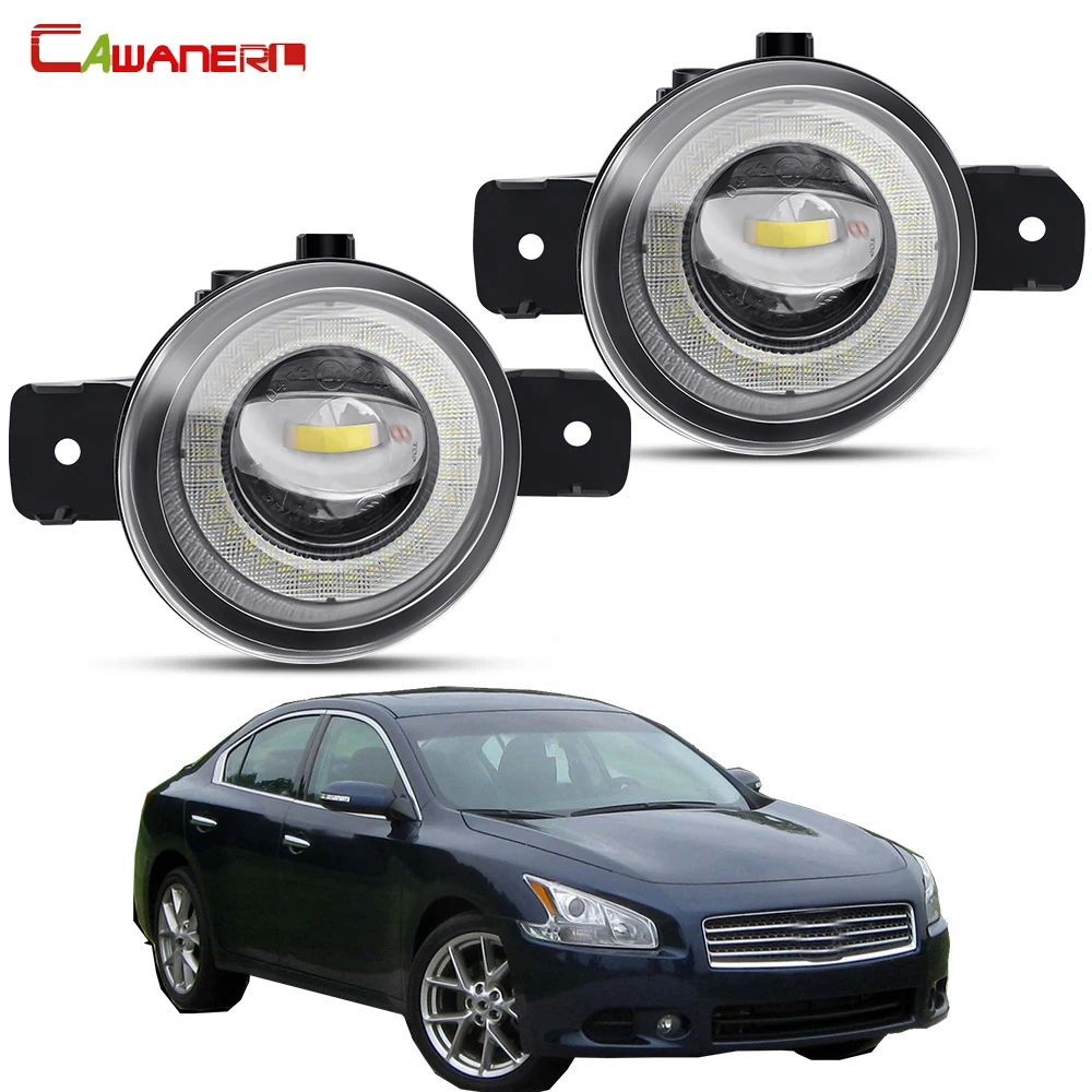 

2 Pieces Car Right + Left Fog Light Assembly For Nissan Maxima 2009-2015 LED Angel Eye DRL Daytime Running Lamp 30W H11 12V