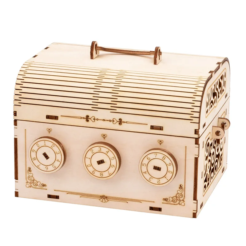 

3D DIY Wooden Puzzle Storage Box Toy Self Assembly Wood Craft Kit Parent-Child Interactive Game Christmas Gift for Kids