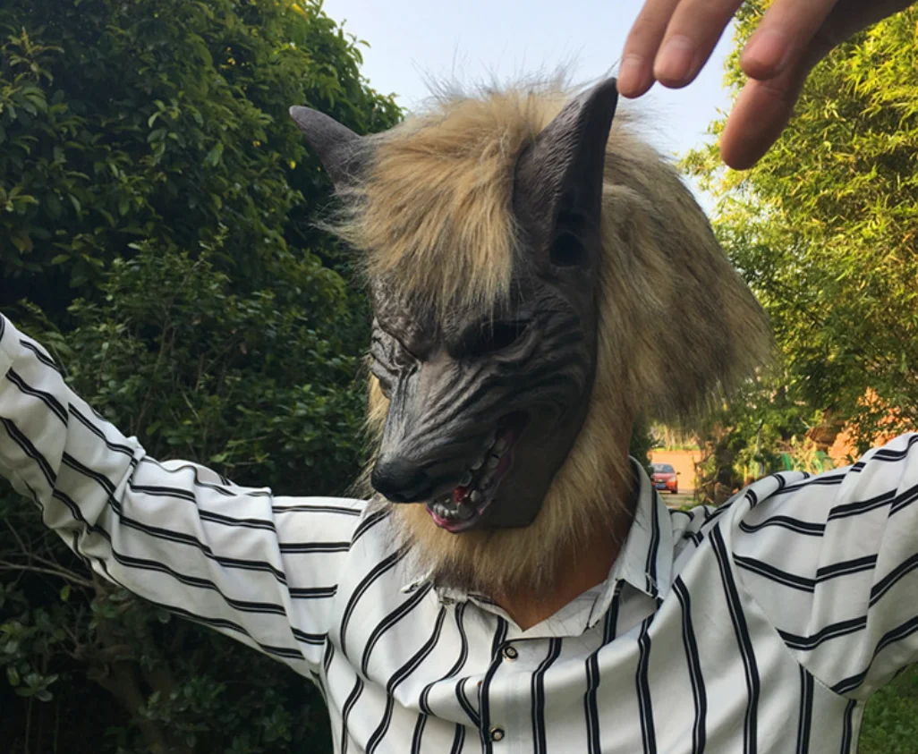 

Scary Costume Props Halloween Masks Cosplay Costume Props Carnival Realistic Wolf Latex Mask+Gloves Horror Adult Easter Party