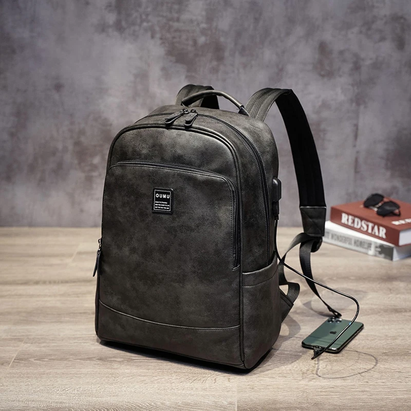 

Stylish Mens Laptop Backpack Bag Simple Design Vintage Big Capacity Casual Daypack Travel Backpack For Man mochilas Dropshipping