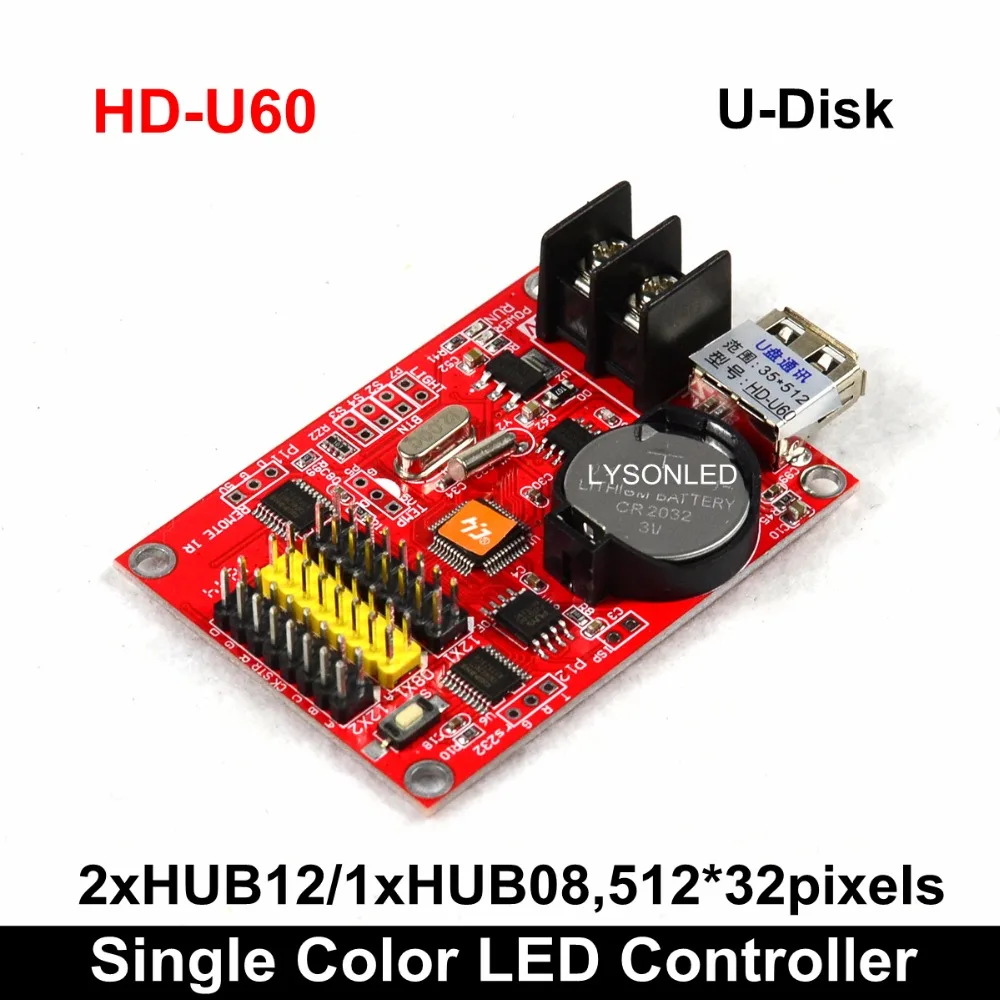HD-U60 P10 U-disk Single Dual Color LED Programmable Sign Controller