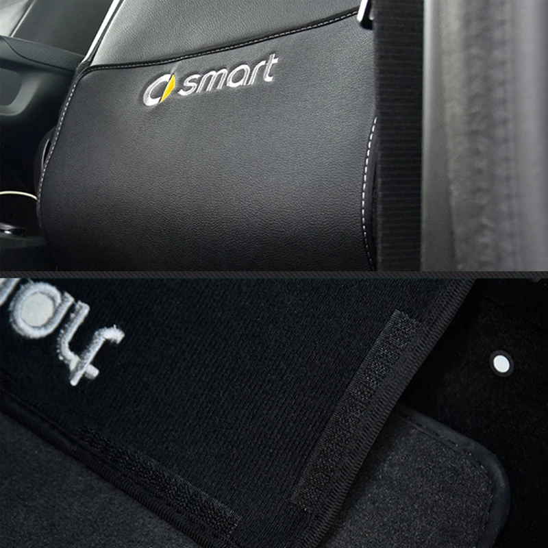 

2pcs/set Seat Back Anti Kick Pad Mat Protector Pu Leather Cover Cushion Organizer For Smart 453 forfour Car Accessories