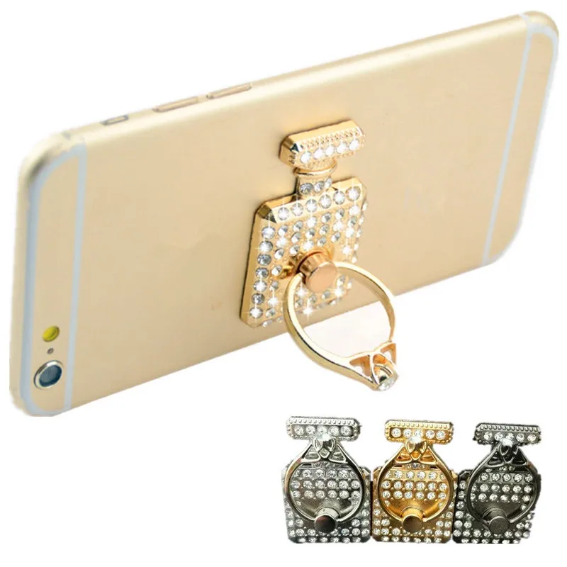 Флакон духов с бриллиантами форма держатель телефона кольцом на палец Стенд