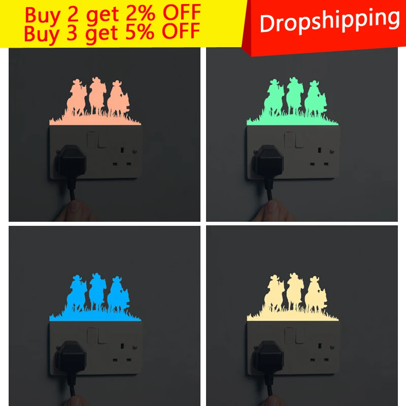 Светящиеся ковбойские рыцарские наклейки на стену украшение для детской комнаты