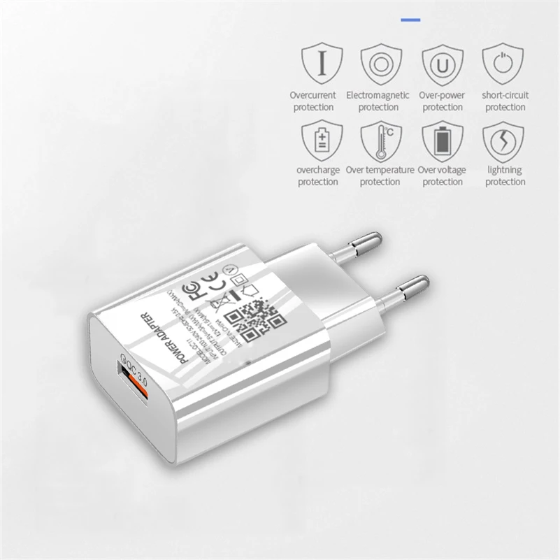 EU Plug USB Charger Quick Charge 3.0 For Phone Adapter Huawei P30 P20 Lite Mate 20 10 Pro Y5 Y6 Y7 Y9 2019 2018 Fast | Мобильные