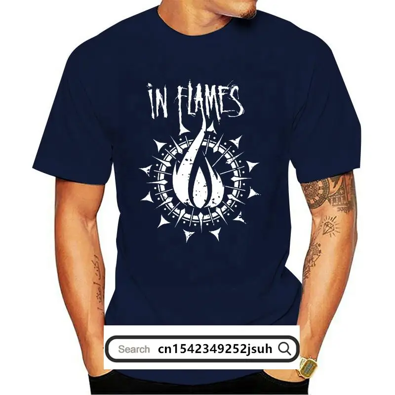

In Flames T-Shirt Swedish Metal Band New Short Sleeve Black Tee Size S-3XL