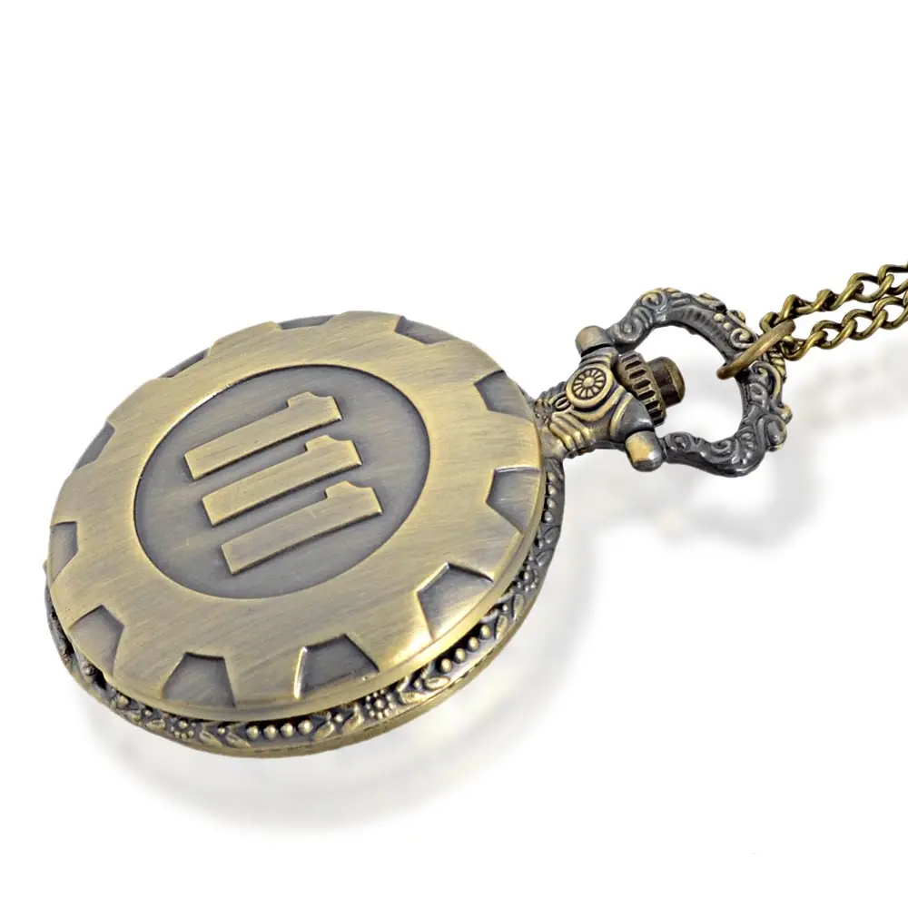 IBEINA винтажные Модные кварцевые карманные часы бронзовая игра Fallout 4 хранилище 111