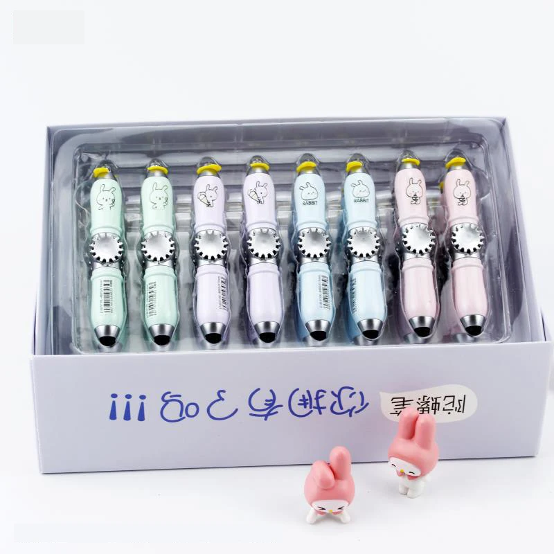 

2021 New Multifunctional Fingertip Gyro Pen Rotating Pen Blue Ballpoint Pen LED Luminous Stylus Decompression Pen Pop It Toy Kid